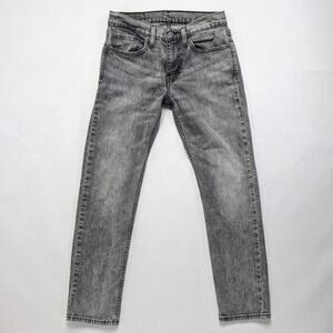 Levi's Jeans 502 Men's 28x30* Gray Grey Denim Taper Fit Stretch Cotton Blend Zip
